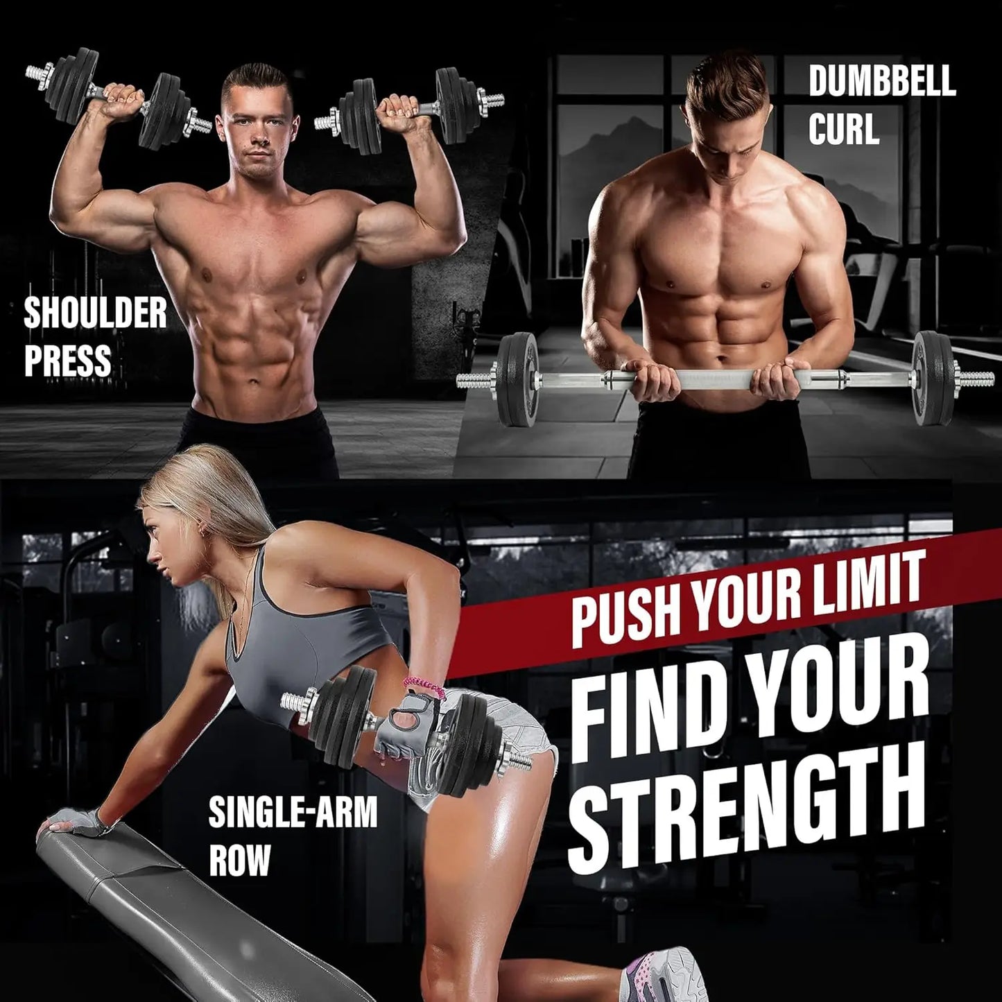 Adjustable Dumbbell Set With Weight Plates And Star Lock Collars