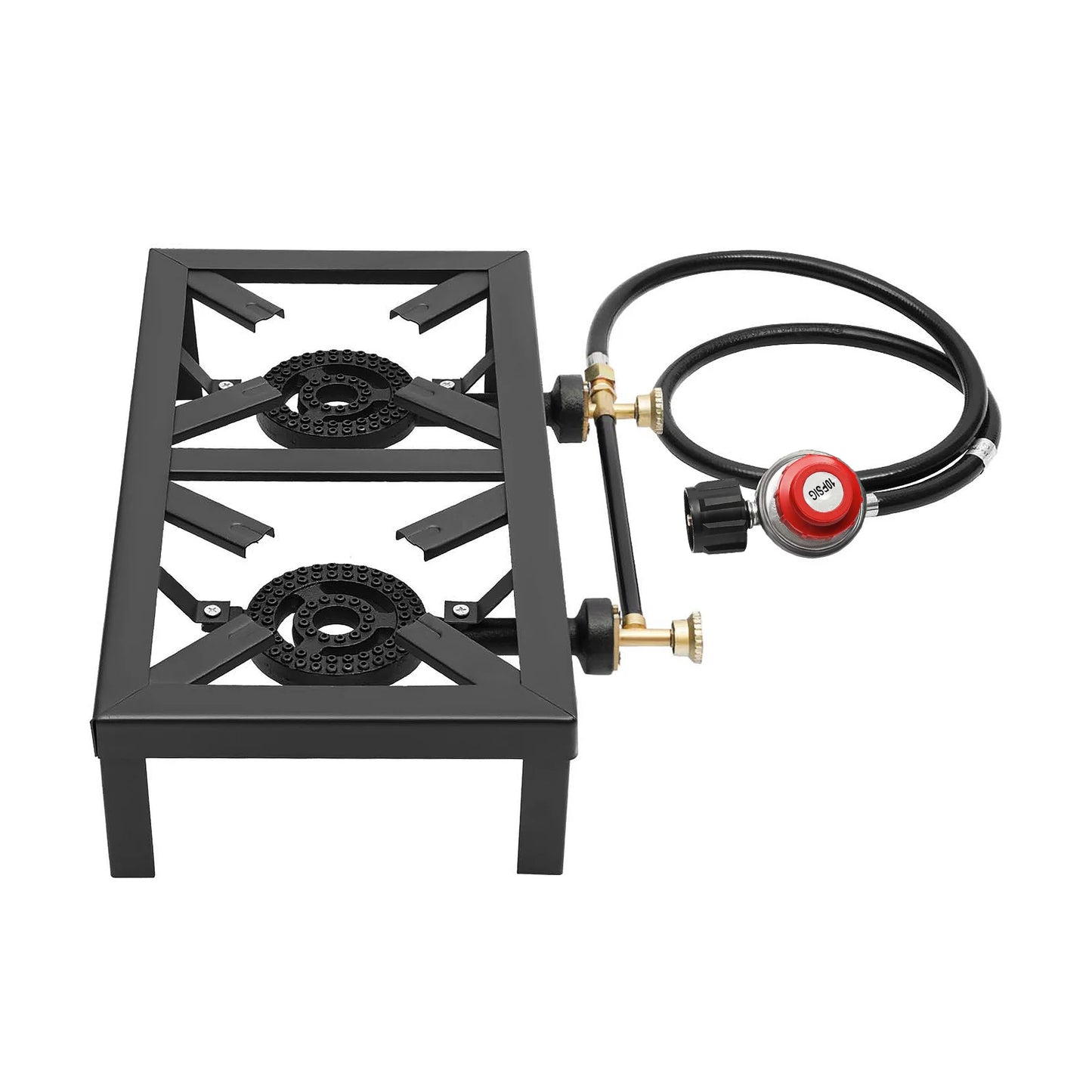 NONE Portable Camping Gas Stove With Adjustable 0-10 Psi Regulator Hose