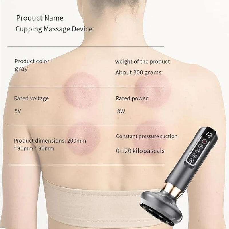 Full-Body Vacuum Cupping Scraping Massager With USB Power