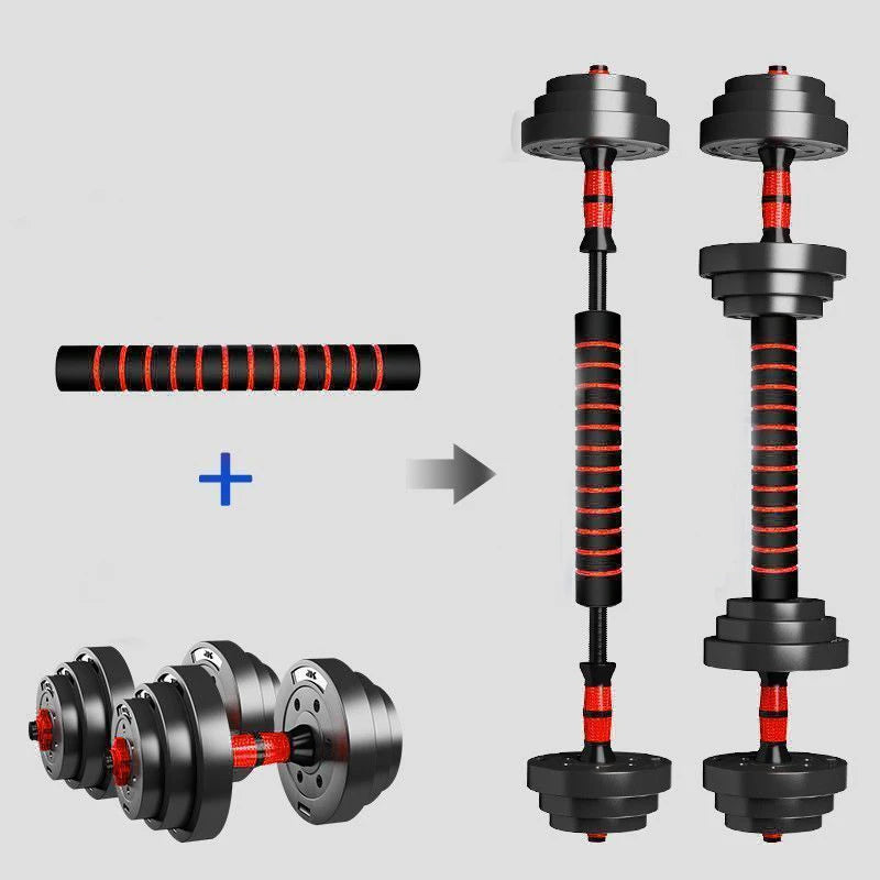 Adjustable Dumbbell to Barbell Set With Anti Slip Grip Home Gym