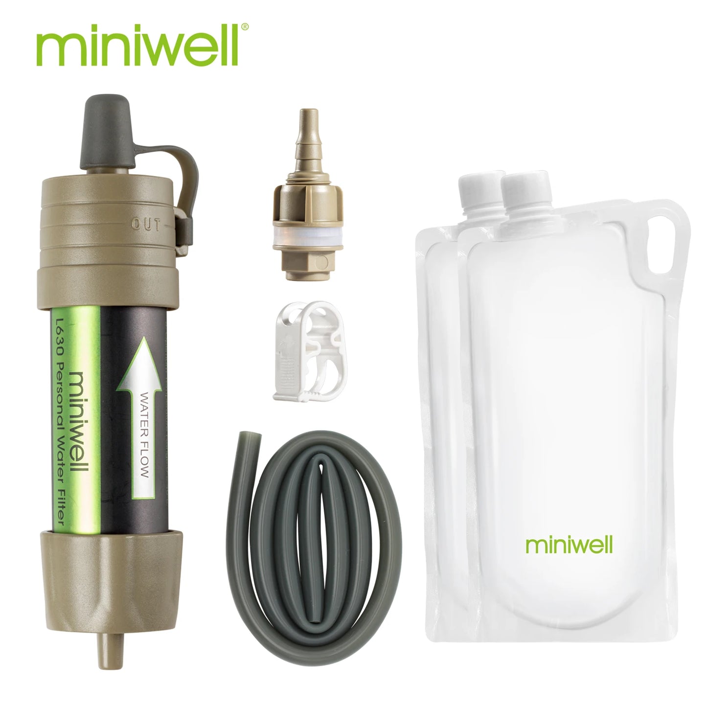 Miniwell Outdoor Gravity Water Filter System For Hiking And Travel