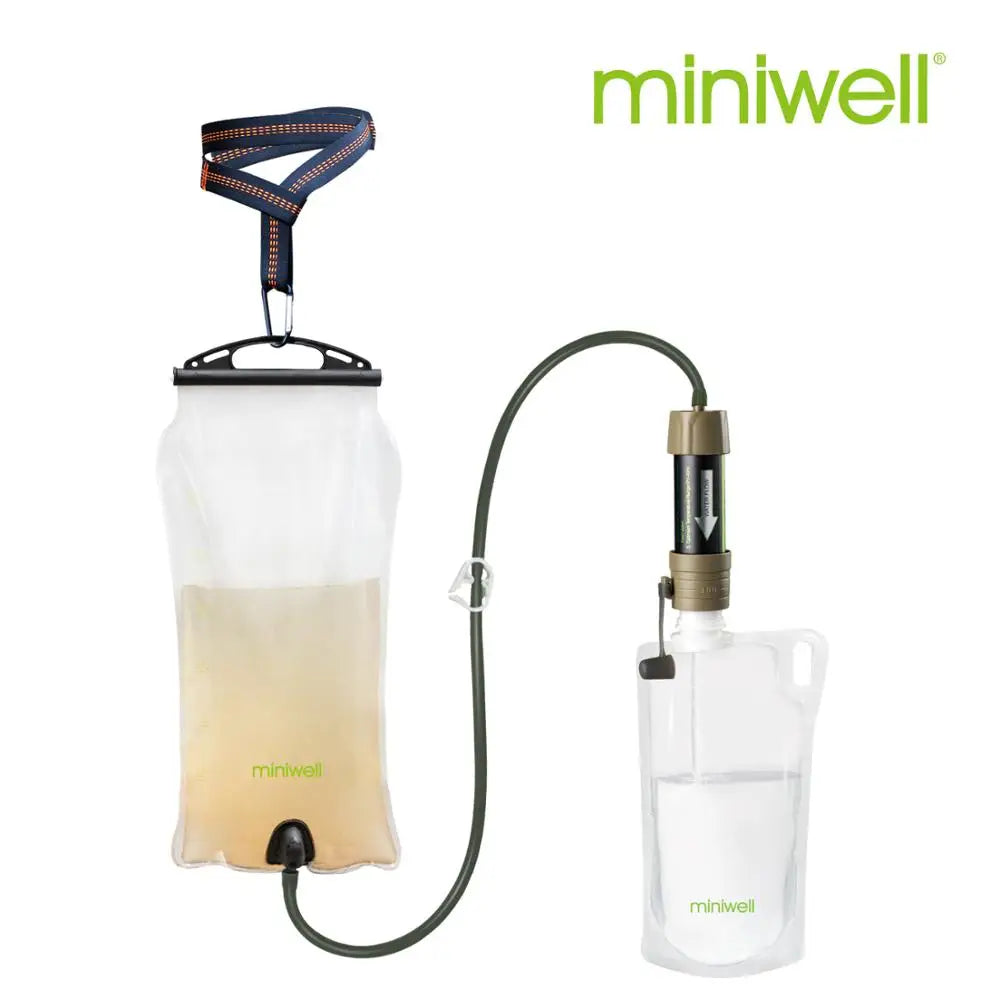 Miniwell Outdoor Gravity Water Filter System For Hiking And Travel