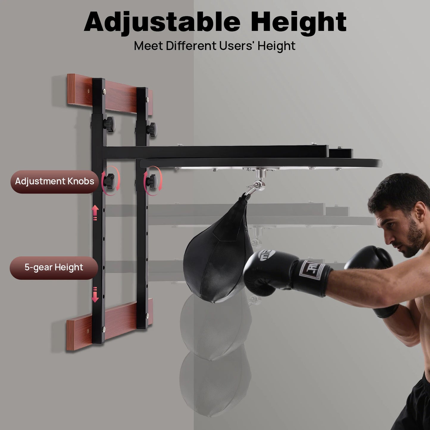 Heavy Duty Adjustable Speed Bag Platform Kit for Wall Mount