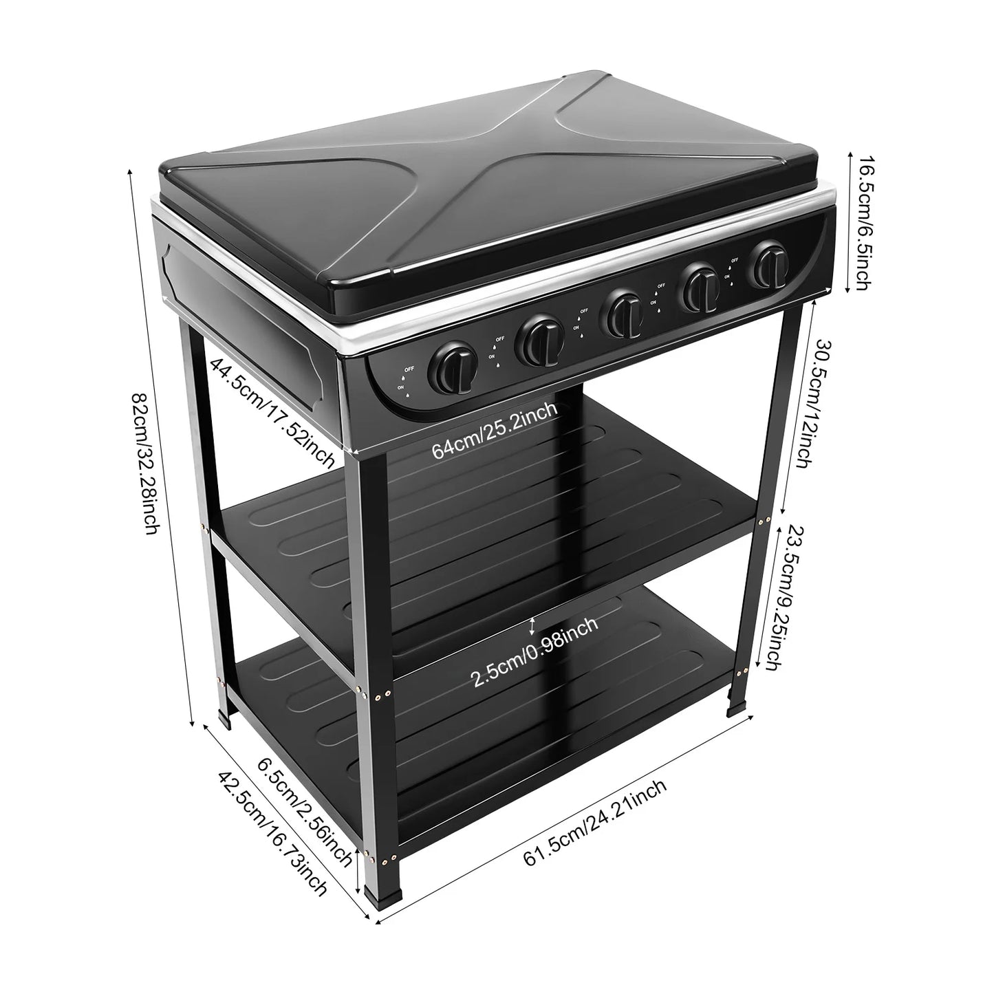 5-Burner Portable Gas Stove Windproof For Camping RV