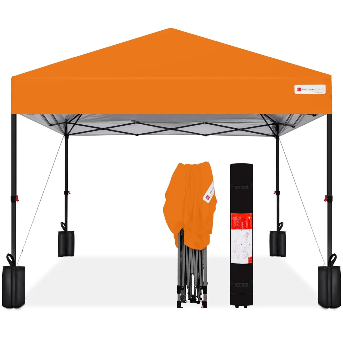 10x10ft 1-Person Setup Pop Up Canopy Tent Instant Portable Shelter w/ 1-Button Push, Case, 4 Weight Bags - Gray, Customized
