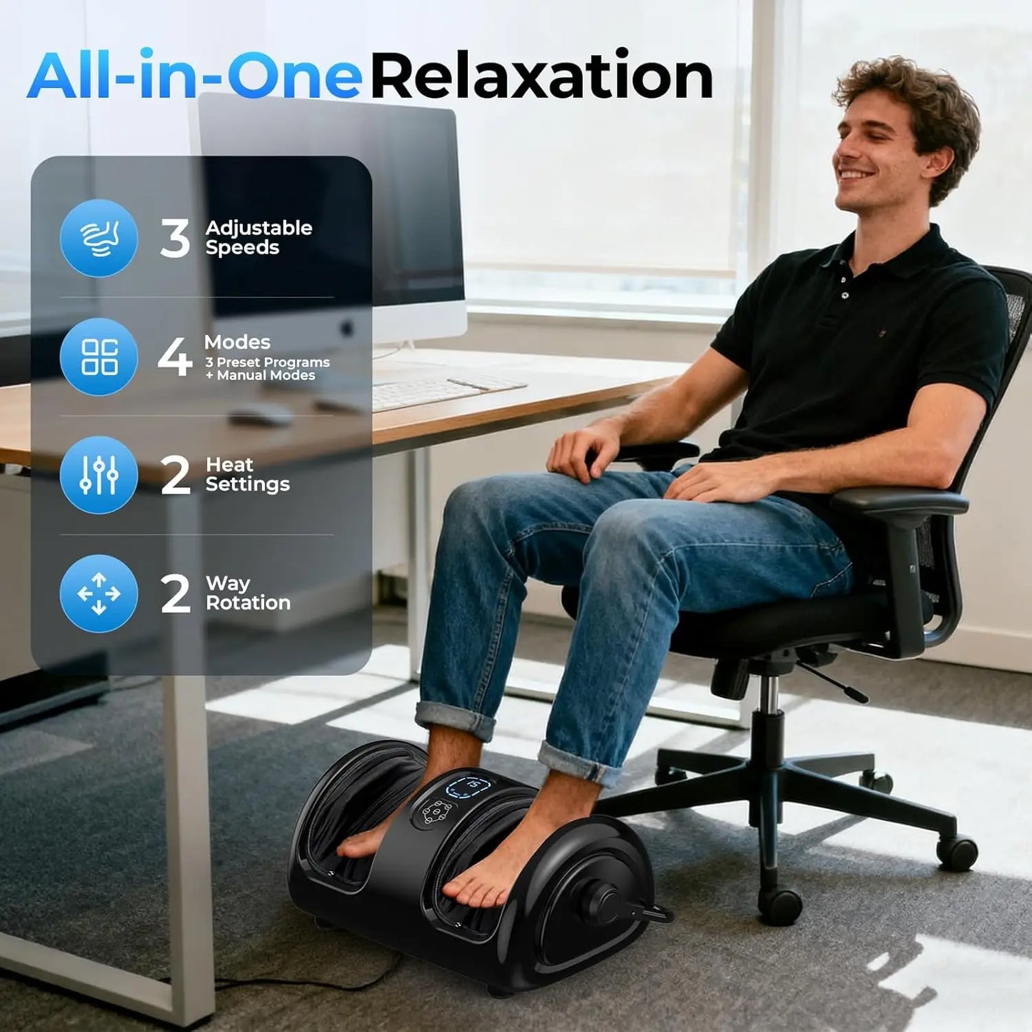 Shiatsu Foot Massager with Calf Massage and Infrared Heat