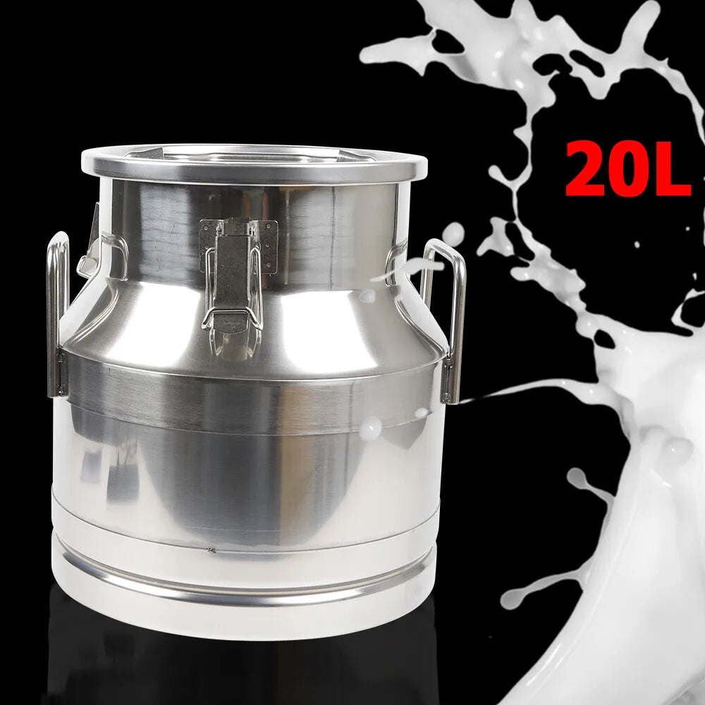 20L/ 5.25Gallon Stainless Steel Milk Can Wine Pail Bucket Tote Jug Rice Storage