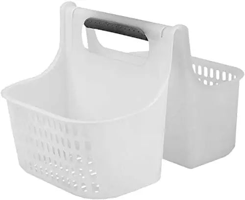 2-Compartment Soft Grip Plastic Shower Caddy With Handle