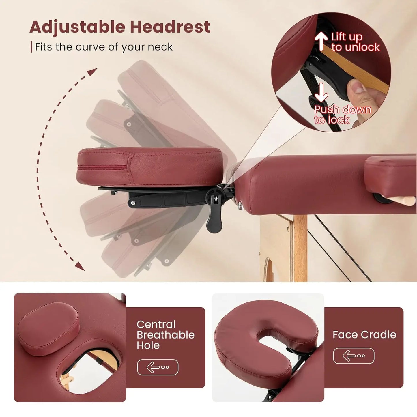 Portable Massage Table With Carrying Case TwoSection Salon Spa Bed