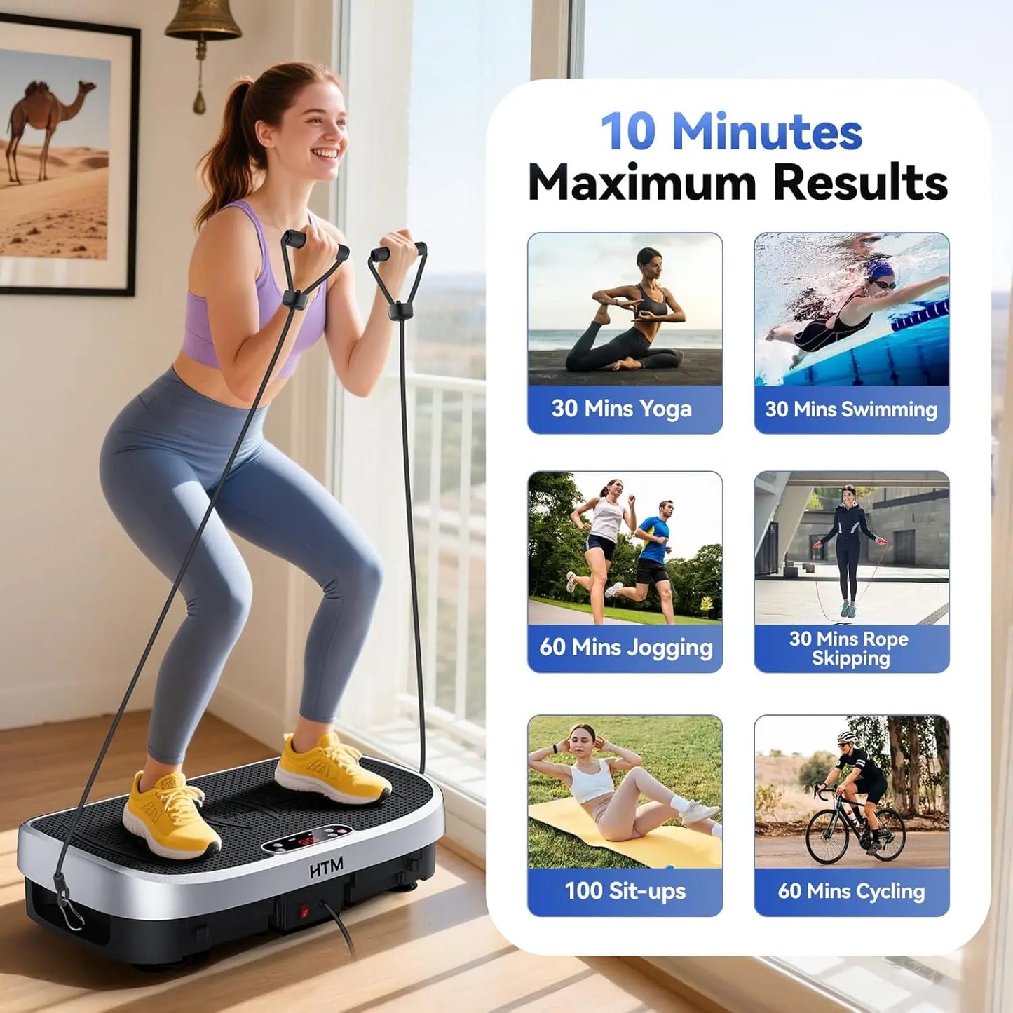 HTM Whole Body Vibration Plate Exercise Machine 120 Levels