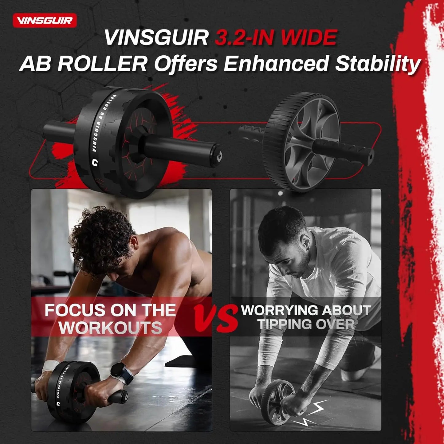 Ab Roller Wheel With Knee Pad For Core Strength Training
