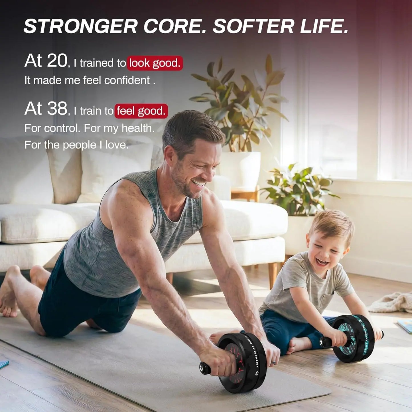 Ab Roller Wheel With Knee Pad For Core Strength Training