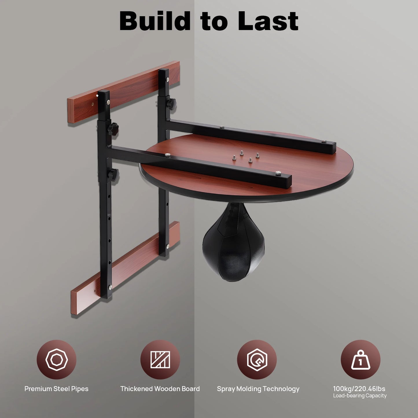 Heavy Duty Adjustable Speed Bag Platform Kit for Wall Mount