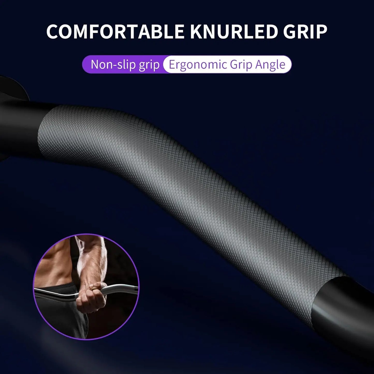 EZ Curl Bar For Weightlifting 220lb Capacity Home Gym