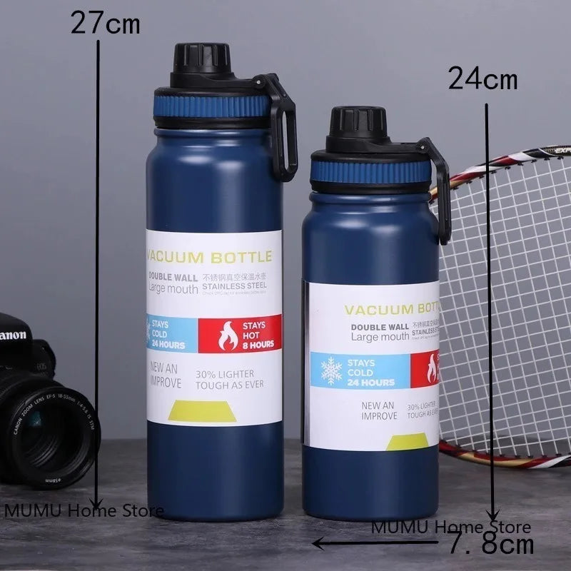 800ML/1000ML Thermos Bottle Stainless Steel Car Thermal Cup Keeps Cold and Heat Thermal Mug Sports Insulated Cup Vacuum Flask