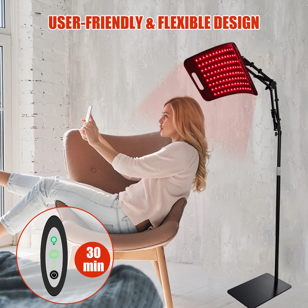 Red Light Therapy Panel 660nm 850nm With Adjustable Stand And Timer