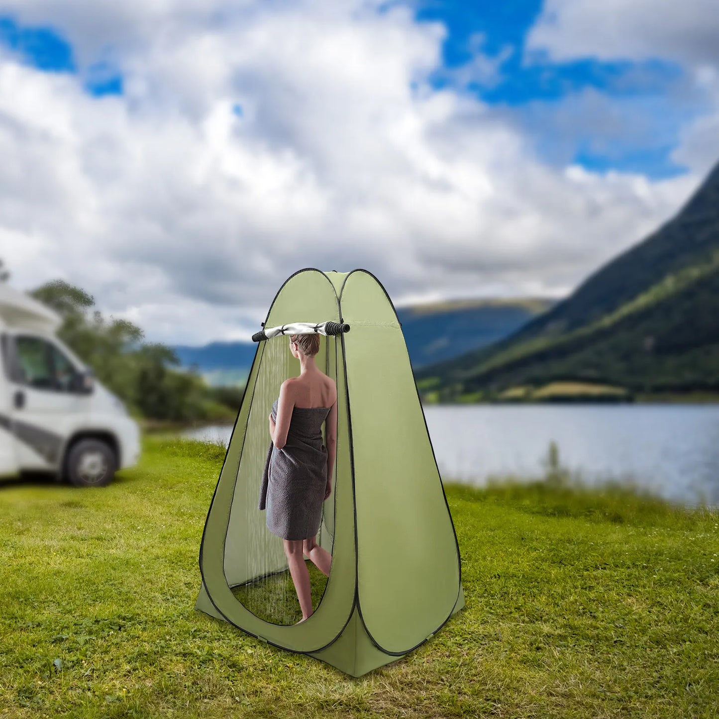 Shower Tent Outdoor Camping Privacy Shelter Portable Toilet Tent for Hiking with Spacious Interior and Waterproof Design