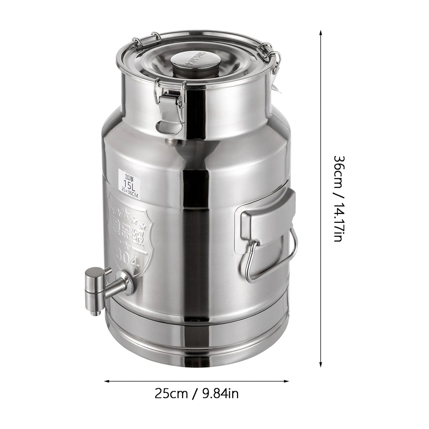 Beverage Drink Dispenser, 304 Stainless Steel Milk Can, Milk Transport Barrel