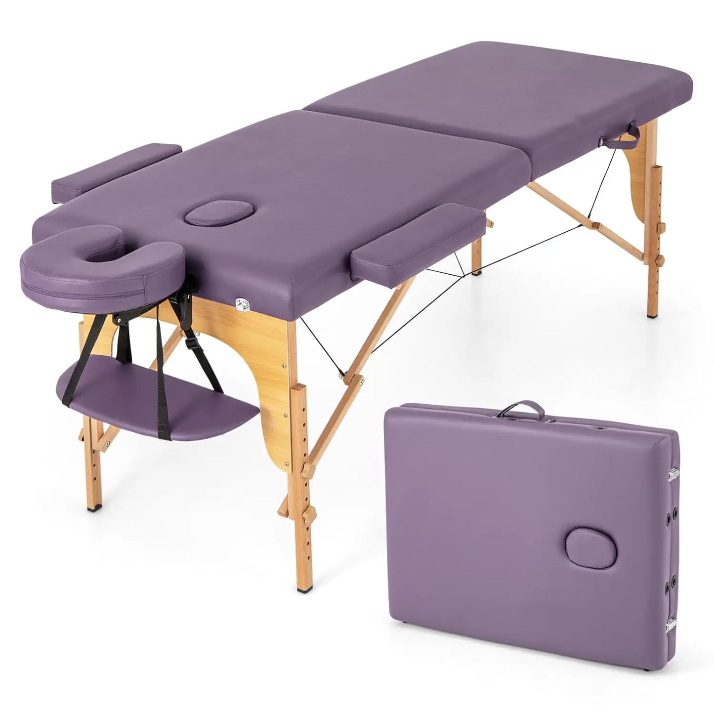 Portable Massage Table With Carrying Case TwoSection Salon Spa Bed