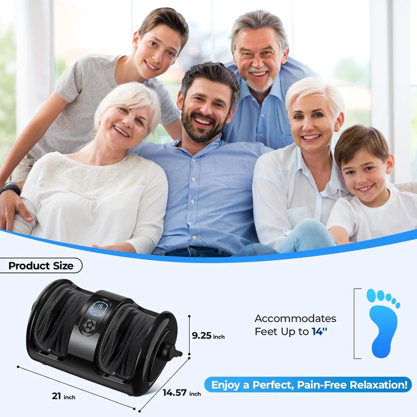 Shiatsu Foot Massager with Calf Massage and Infrared Heat