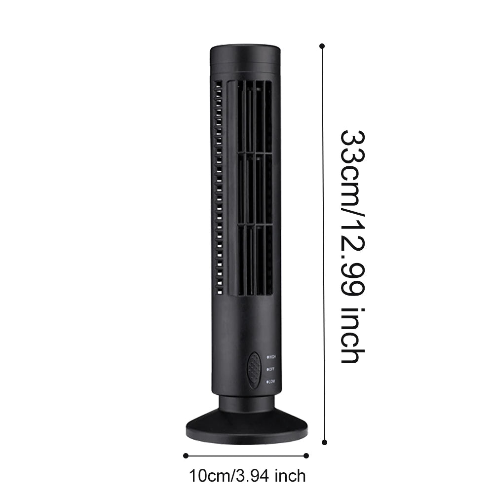 Alloet Bladeless Tower Fan USB Desk 90-Degree Oscillating Light