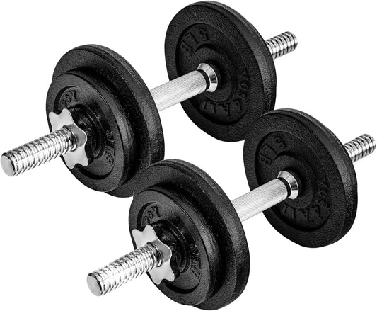 Adjustable Dumbbell Set With Weight Plates And Star Lock Collars