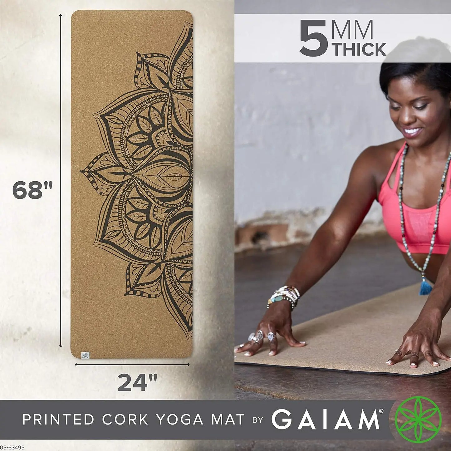 Natural Cork Yoga Mat With Non-Slip Backing For Sweat-Resistant Practice