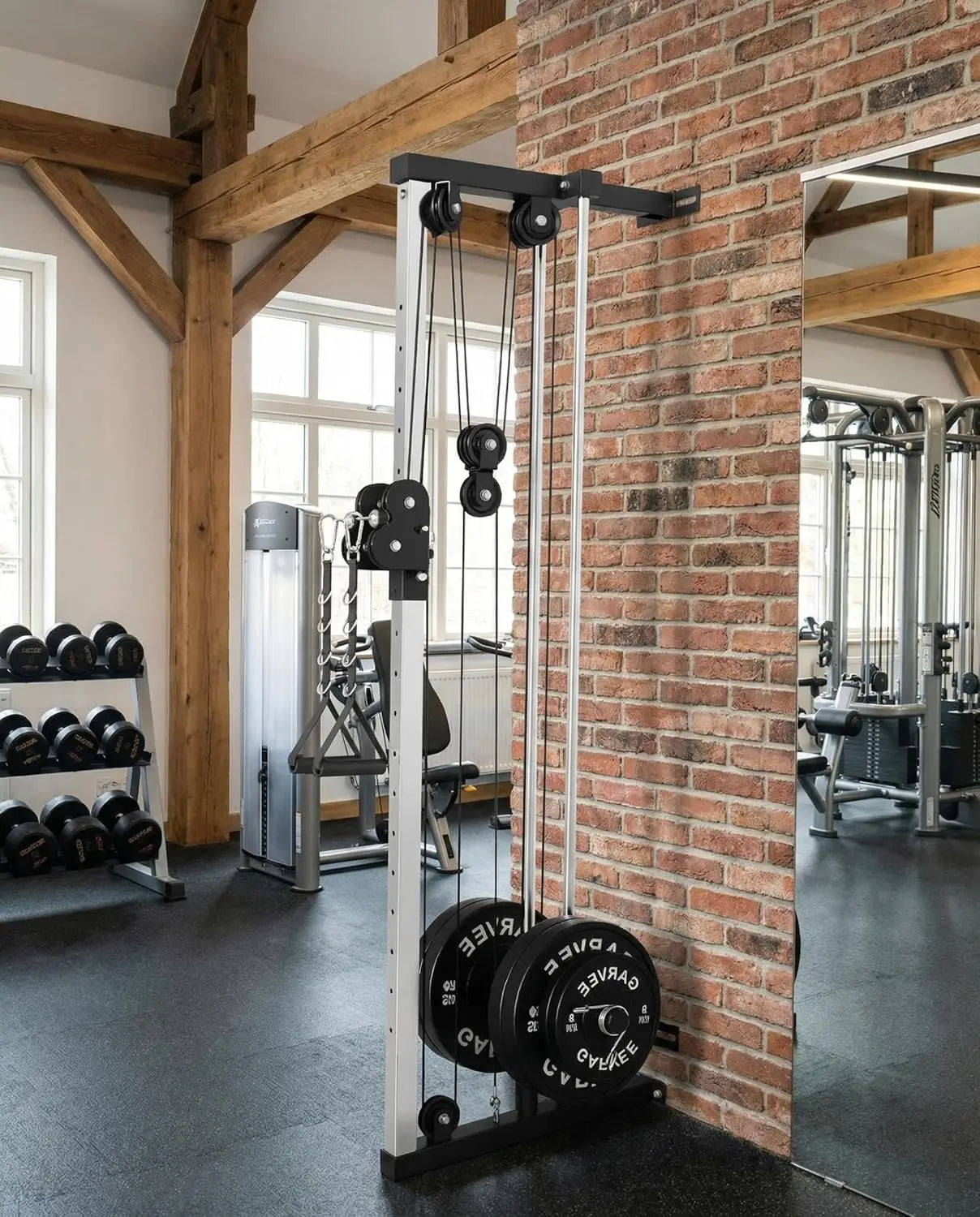HiMISS Wall Mount Cable Station Dual Pulley Machine