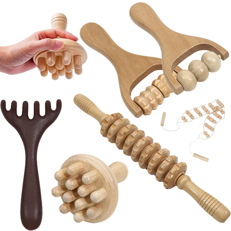 Wood Therapy Lymphatic Drainage Tools Anti Cellulite Massager Gua Sha