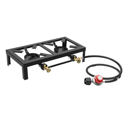 NONE Portable Camping Gas Stove With Adjustable 0-10 Psi Regulator Hose