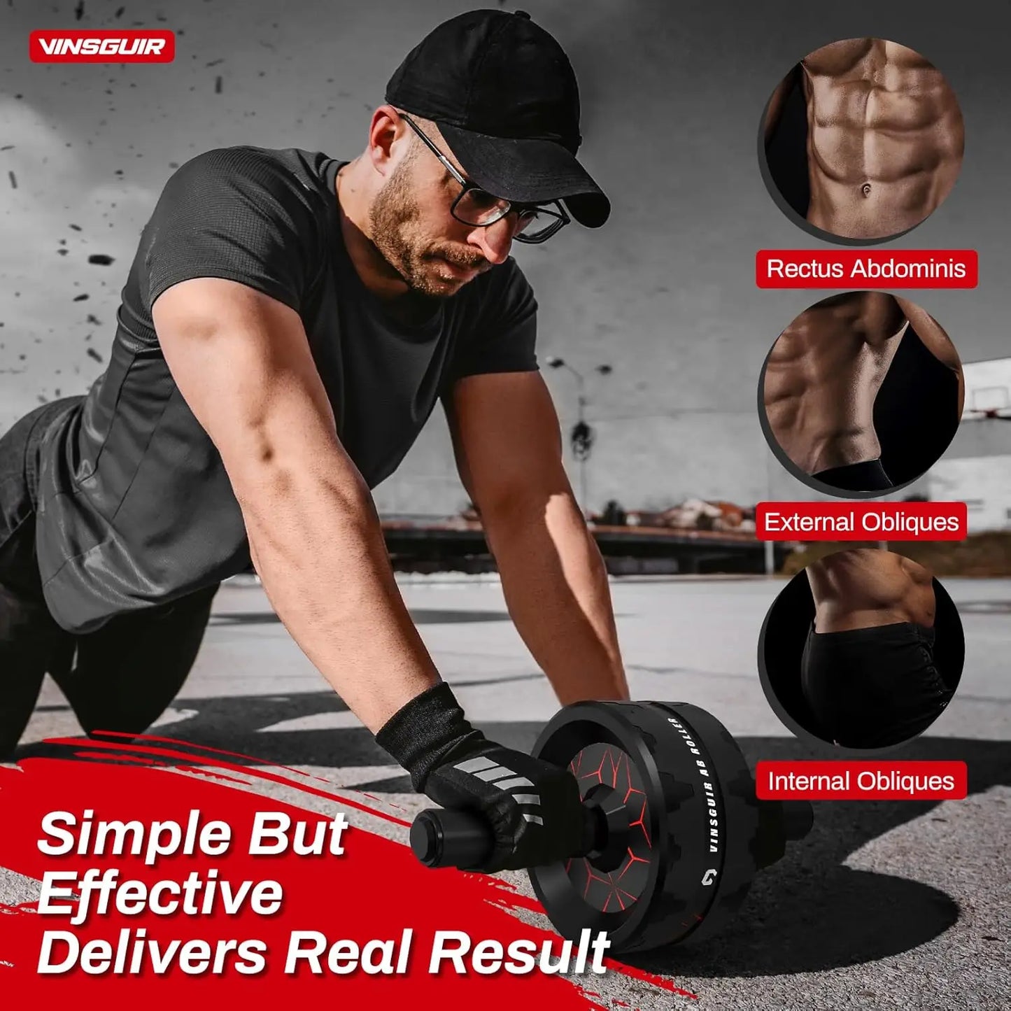 Ab Roller Wheel With Knee Pad For Core Strength Training