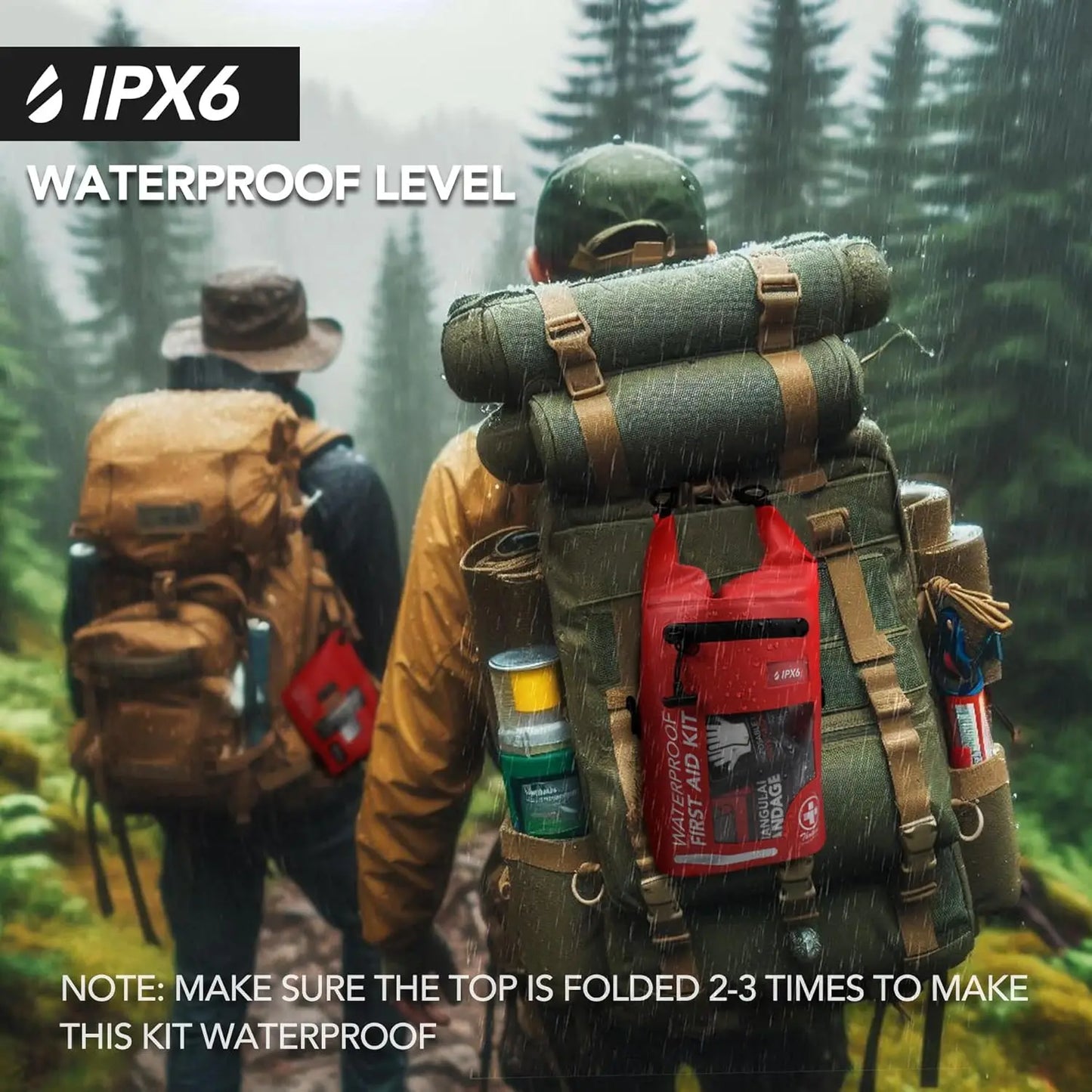 250-Piece Waterproof First Aid Kit Reflective Dry Bag