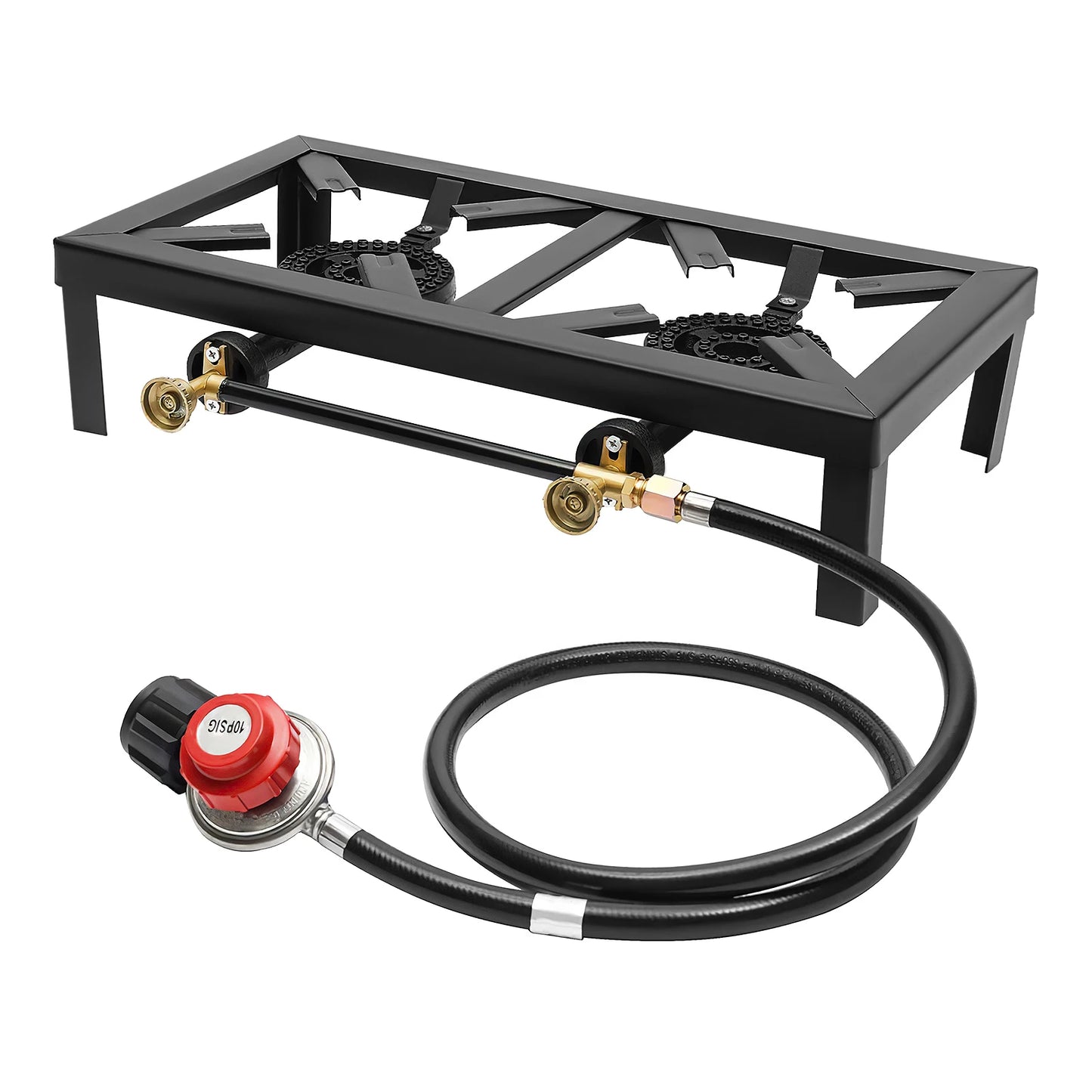 NONE Portable Camping Gas Stove With Adjustable 0-10 Psi Regulator Hose