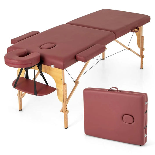 Portable Massage Table With Carrying Case TwoSection Salon Spa Bed