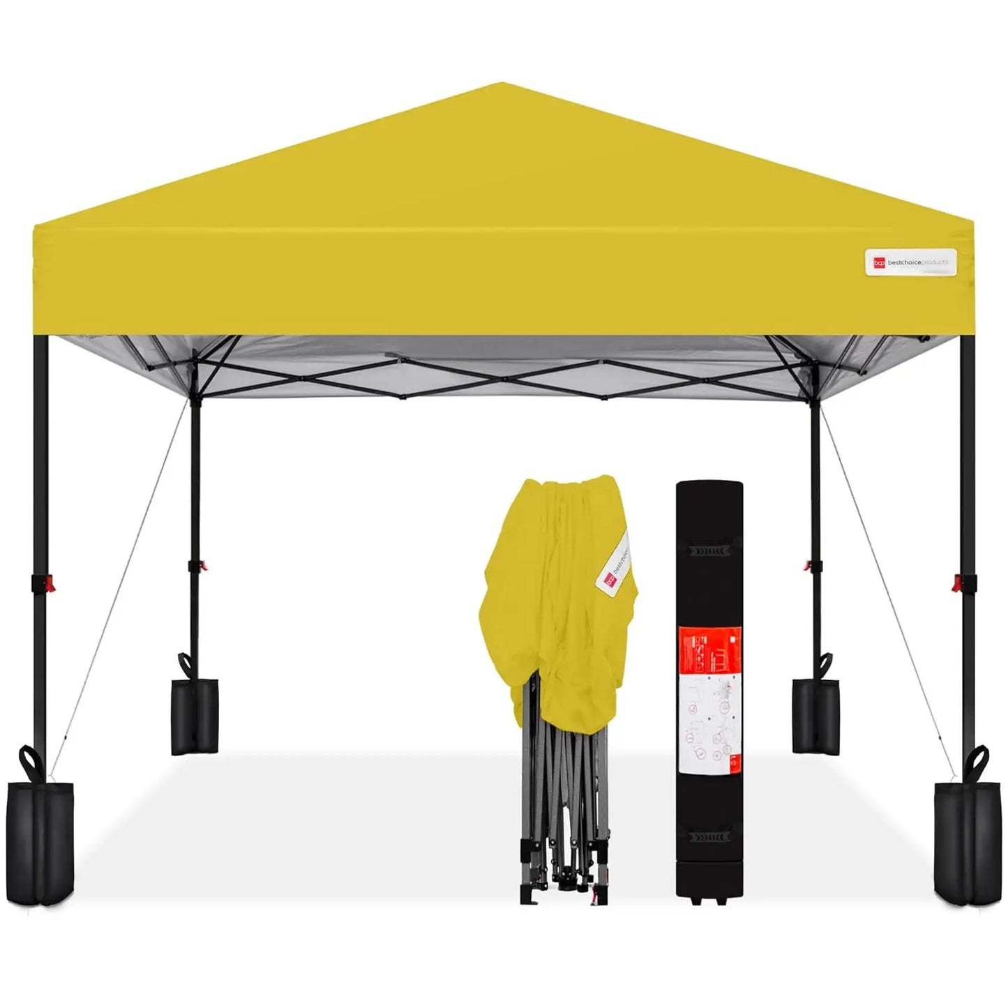 10x10ft 1-Person Setup Pop Up Canopy Tent Instant Portable Shelter w/ 1-Button Push, Case, 4 Weight Bags - Gray, Customized