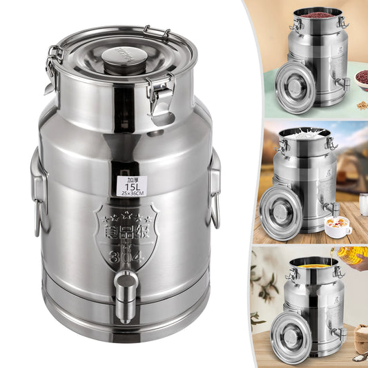 Beverage Drink Dispenser, 304 Stainless Steel Milk Can, Milk Transport Barrel