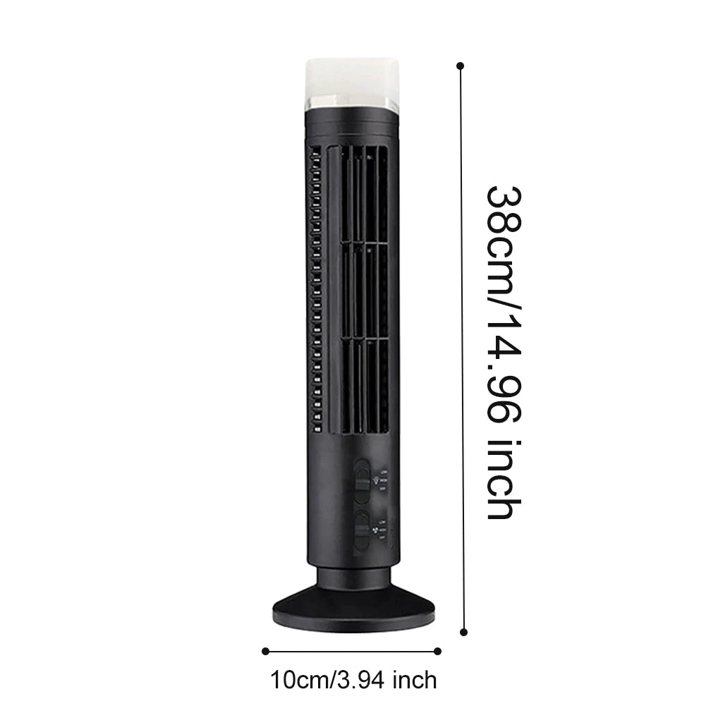 Alloet Bladeless Tower Fan USB Desk 90-Degree Oscillating Light