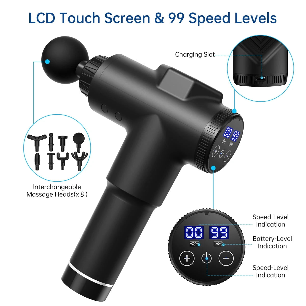 Professional Muscle Massage Gun Deep Tissue Percussion Massager For Athletes