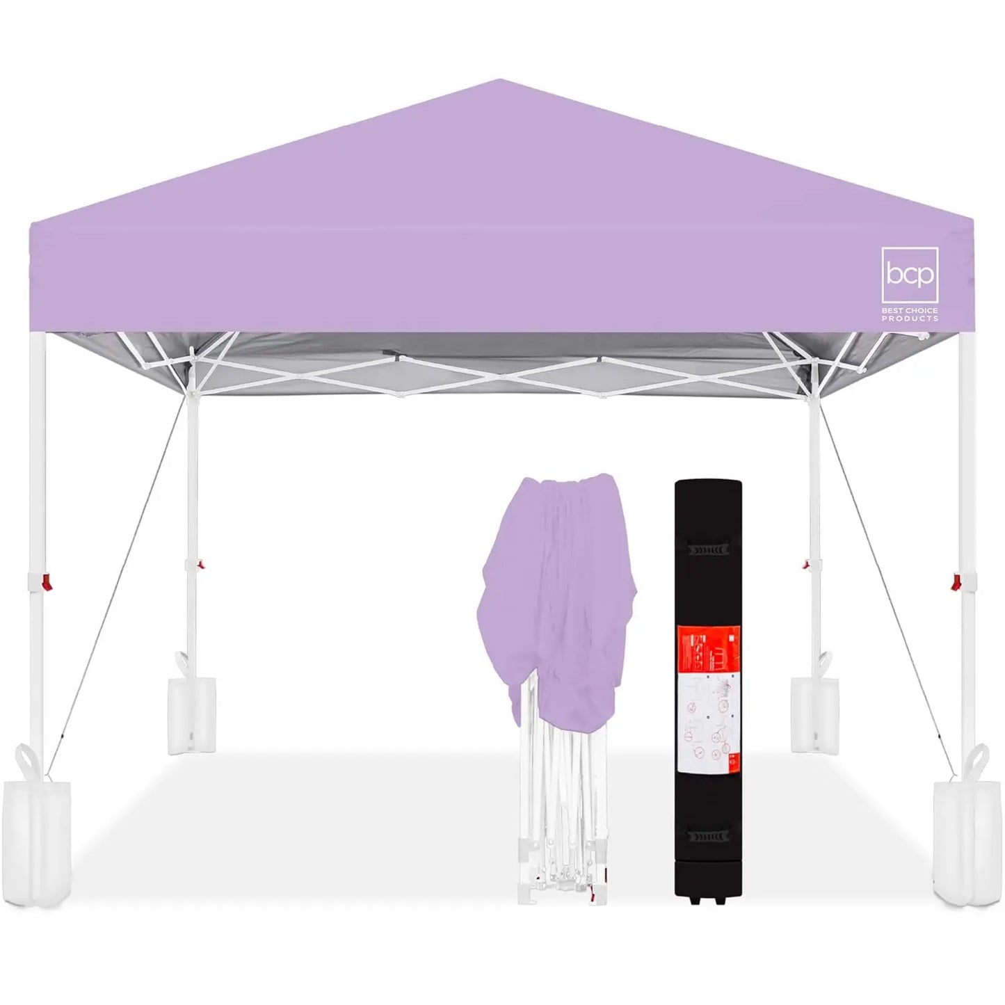 10x10ft 1-Person Setup Pop Up Canopy Tent Instant Portable Shelter w/ 1-Button Push, Case, 4 Weight Bags - Gray, Customized