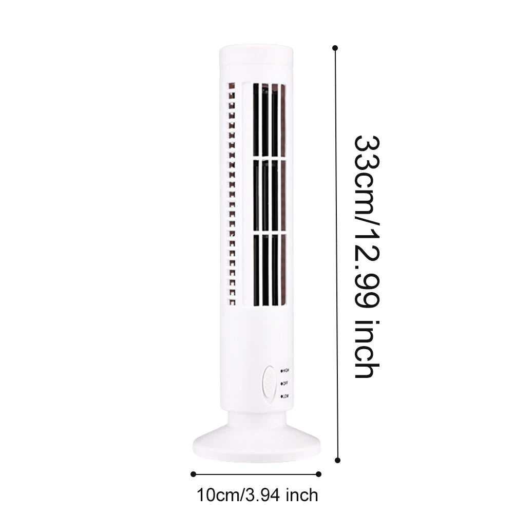 Alloet Bladeless Tower Fan USB Desk 90-Degree Oscillating Light