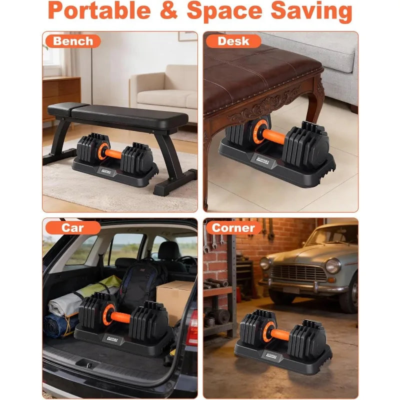Upgrade Adjustable Dumbbell Set with Rapid Switch for Home Workouts
