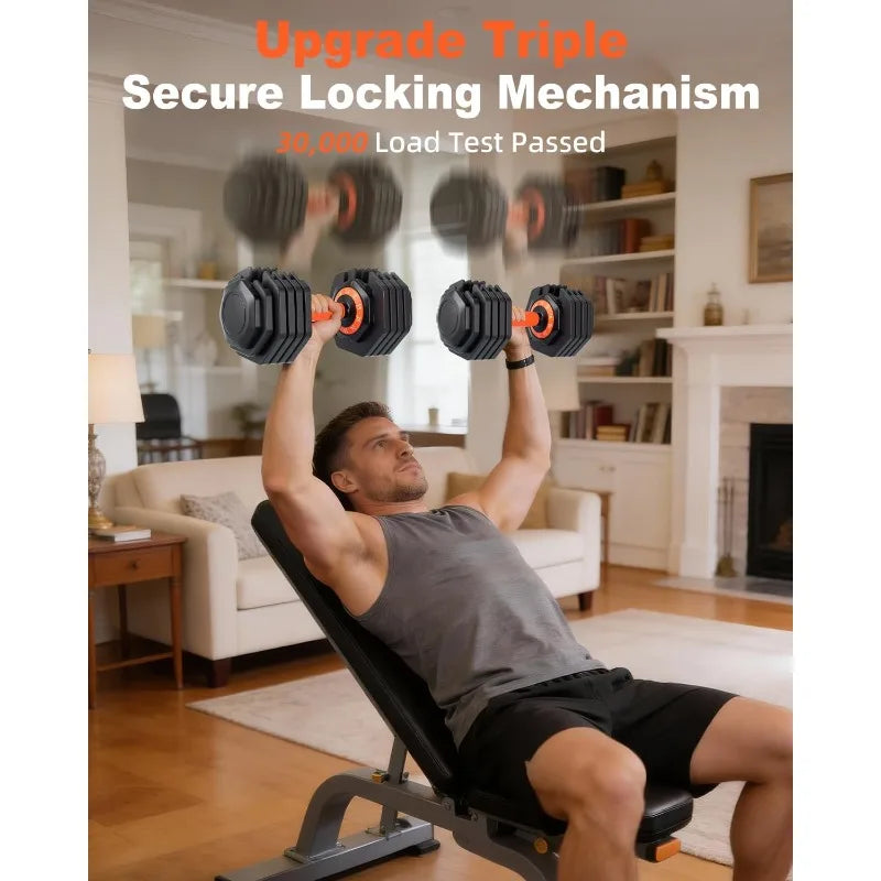 Upgrade Adjustable Dumbbell Set with Rapid Switch for Home Workouts