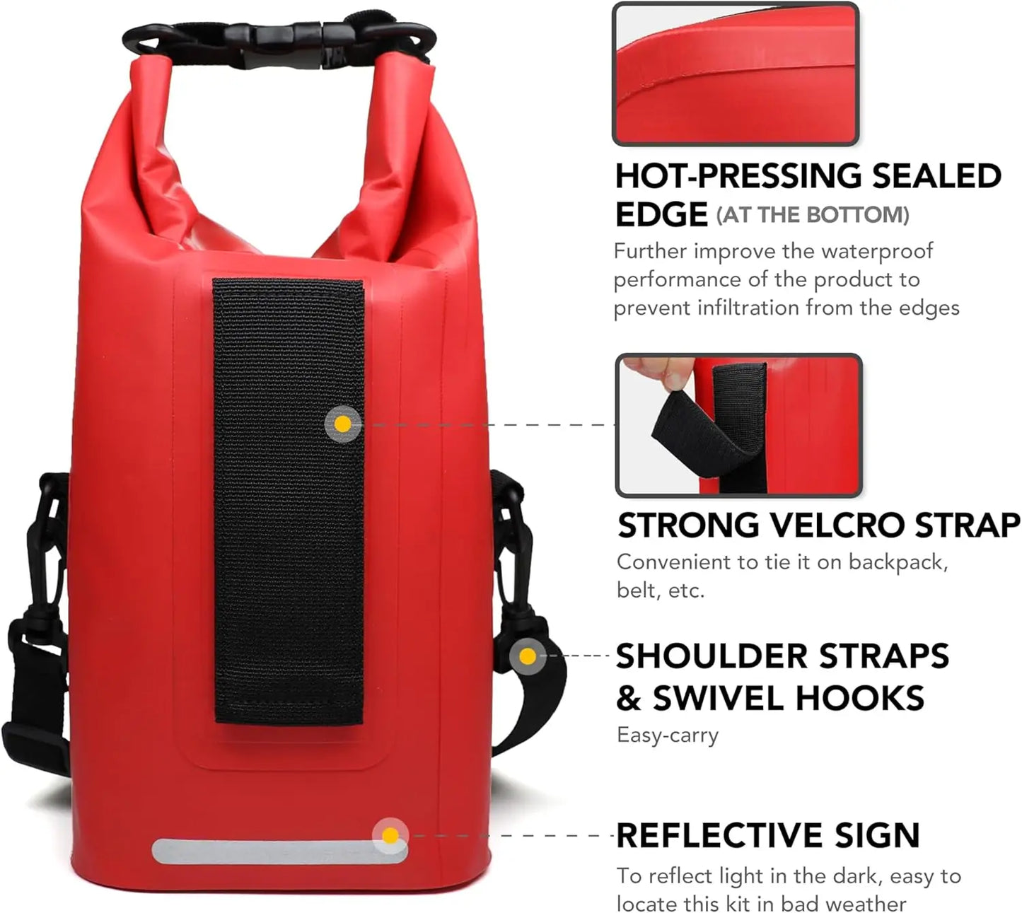 250-Piece Waterproof First Aid Kit Reflective Dry Bag