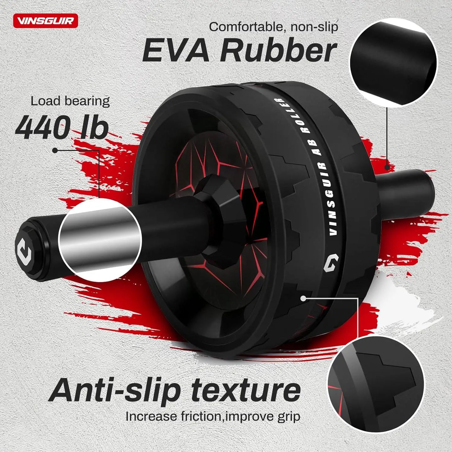 Ab Roller Wheel With Knee Pad For Core Strength Training
