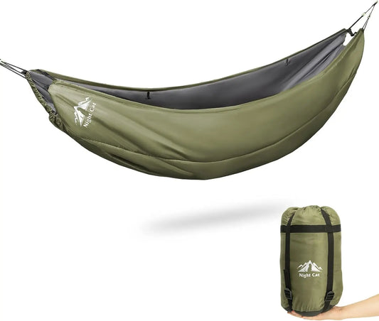 4-Season Insulated Hammock Underquilt Sleeping Bag Lightweight Warm Portable 8x3.6ft Army Green