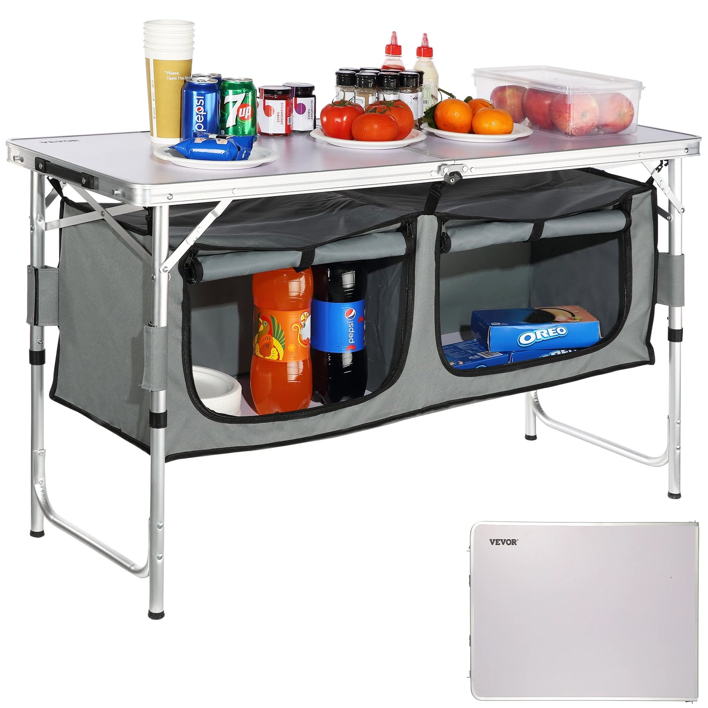 VEVOR Camping Kitchen Table Portable Folding MDF For Outdoor Cooking