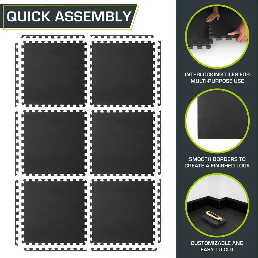 Weaved Pattern Extra Thick EVA Foam Puzzle Mat Interlocking Tiles