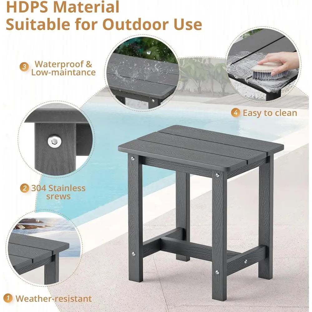 Outdoor 3-Piece HDPS Rocking Chair Set With Table