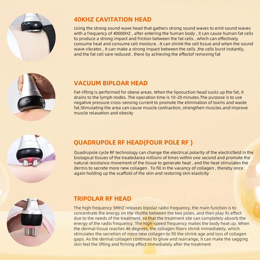 MISSHEARTH Four In One Vacuum Therapy Cavitation RF Slimming Machine