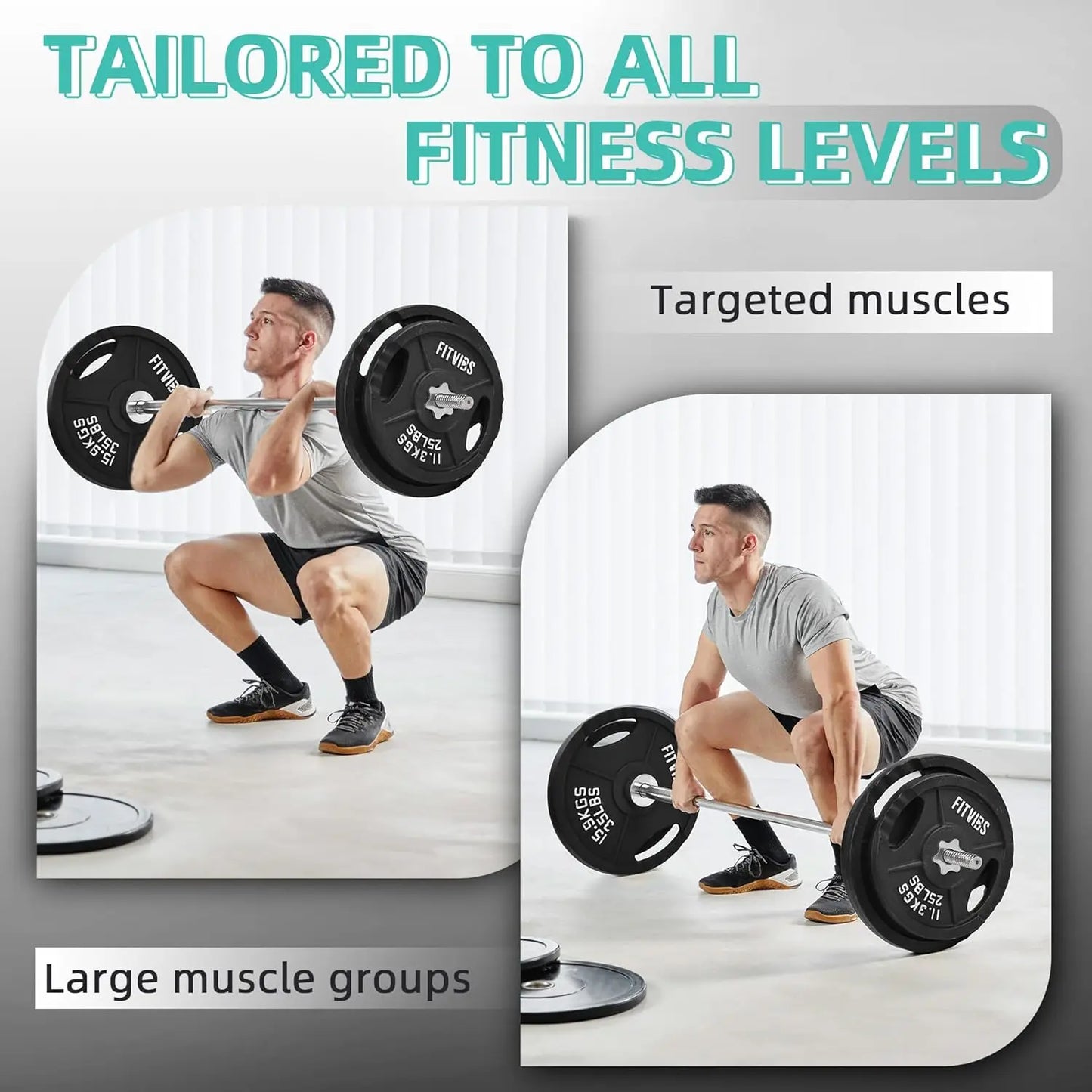 Cast Iron Weight Set With Durable Barbell Bar And Plates